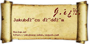 Jakubács Ádám névjegykártya